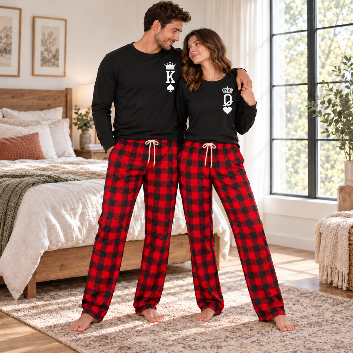 King & Queen Long Sleeve Matching Pajamas