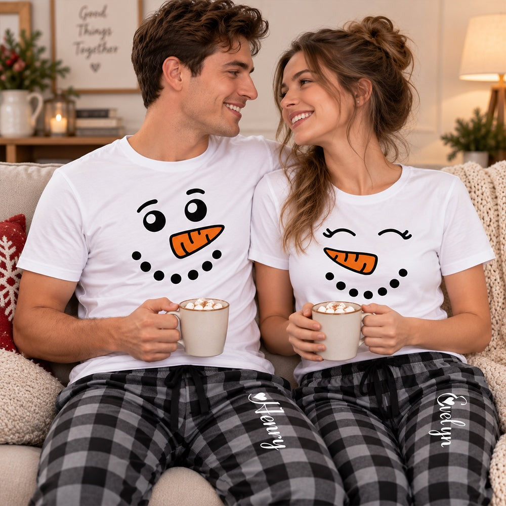 Personalized Snowman Matching Christmas Pajamas