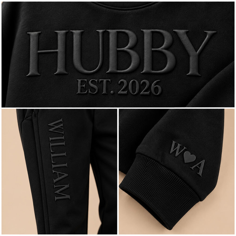 Personalized Wifey & Hubby Matching Sweatsuits