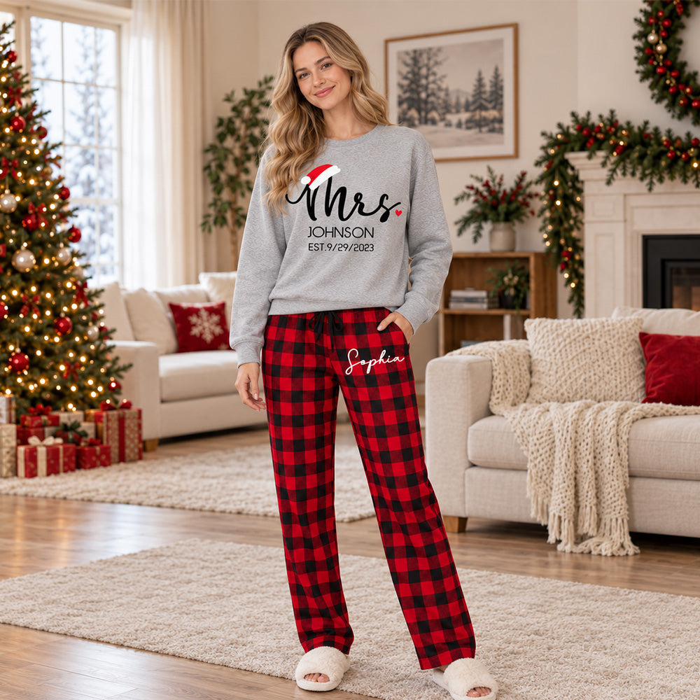 Personalized Mr & Mrs First Christmas Matching Pajamas