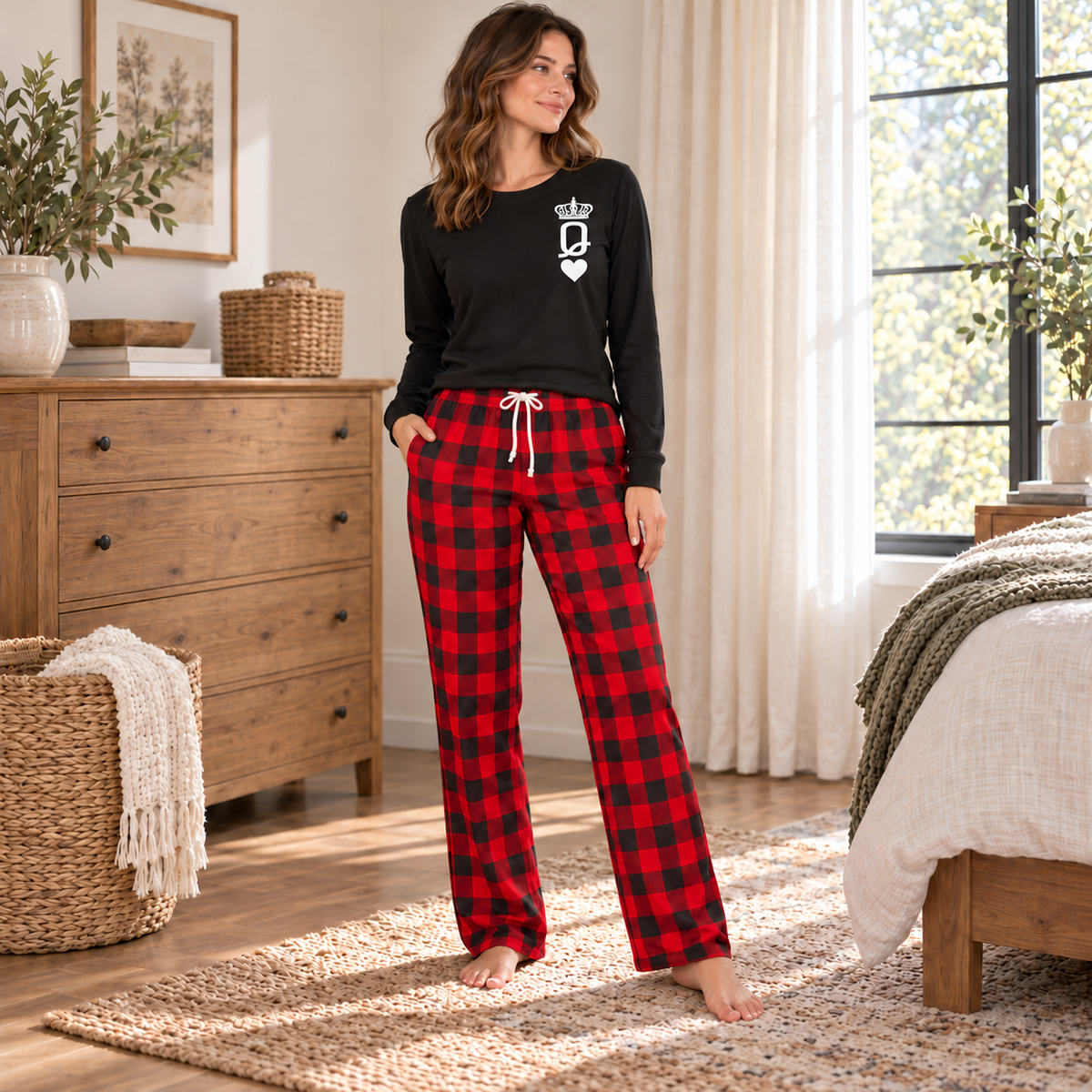 King & Queen Long Sleeve Matching Pajamas