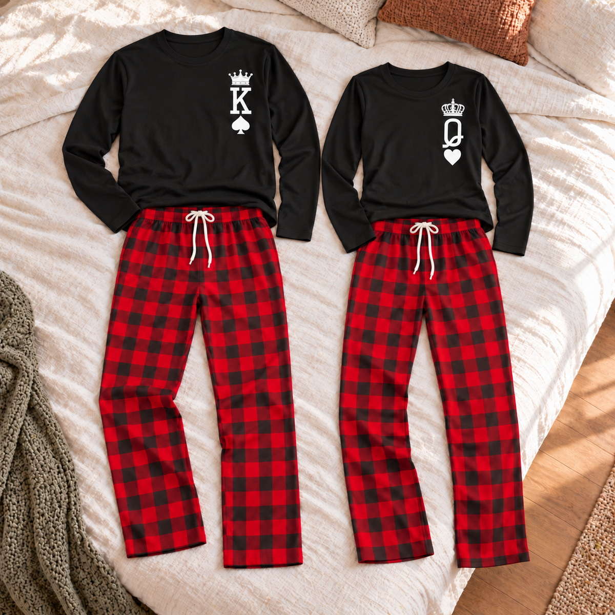 King & Queen Long Sleeve Matching Pajamas