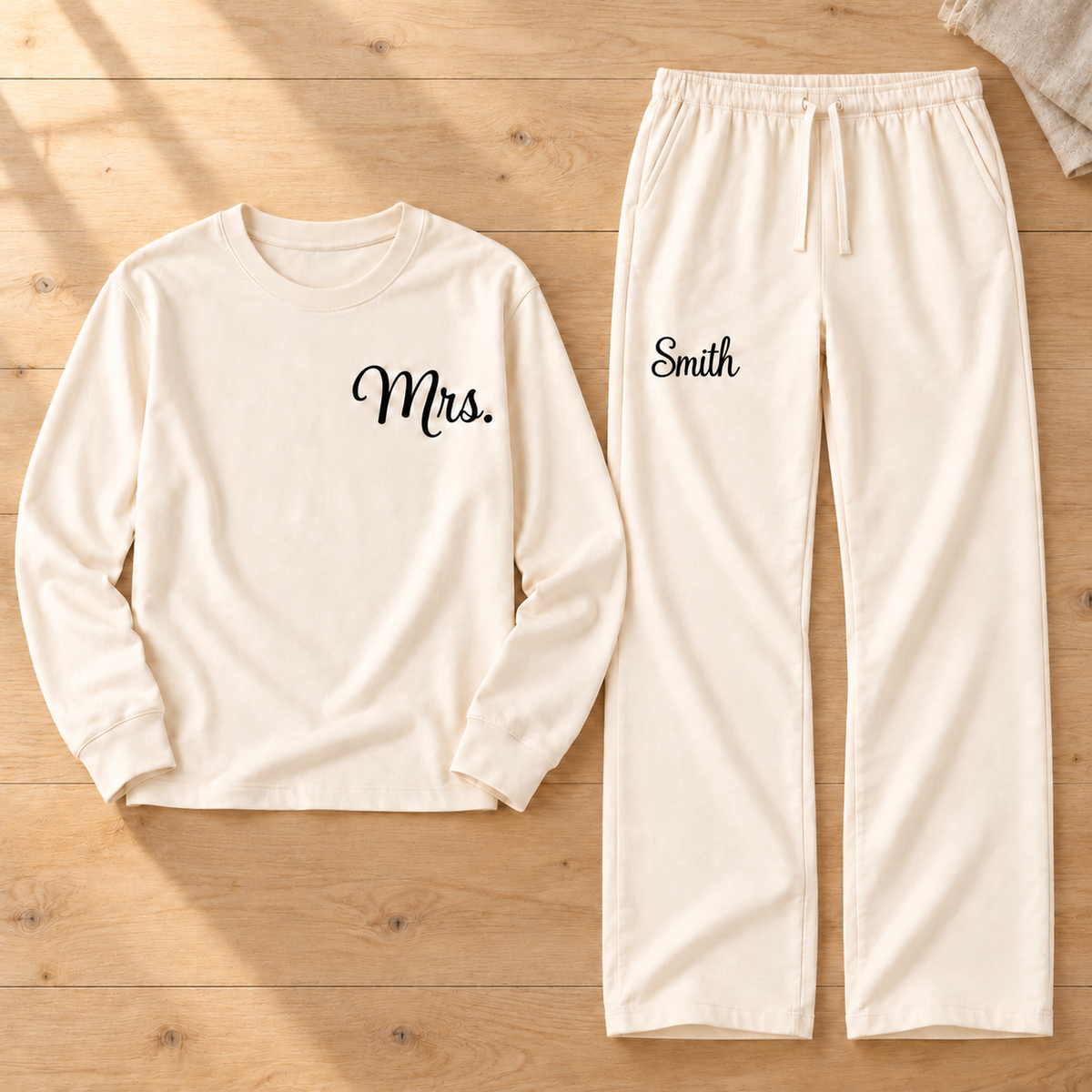 Personalized Mr & Mrs Long Sleeve Matching Pajamas