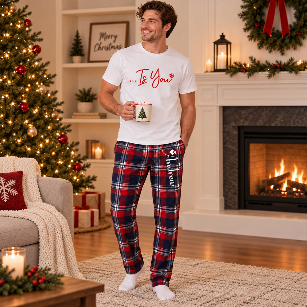 Personalized All I Want for Christmas Couple Pajamas