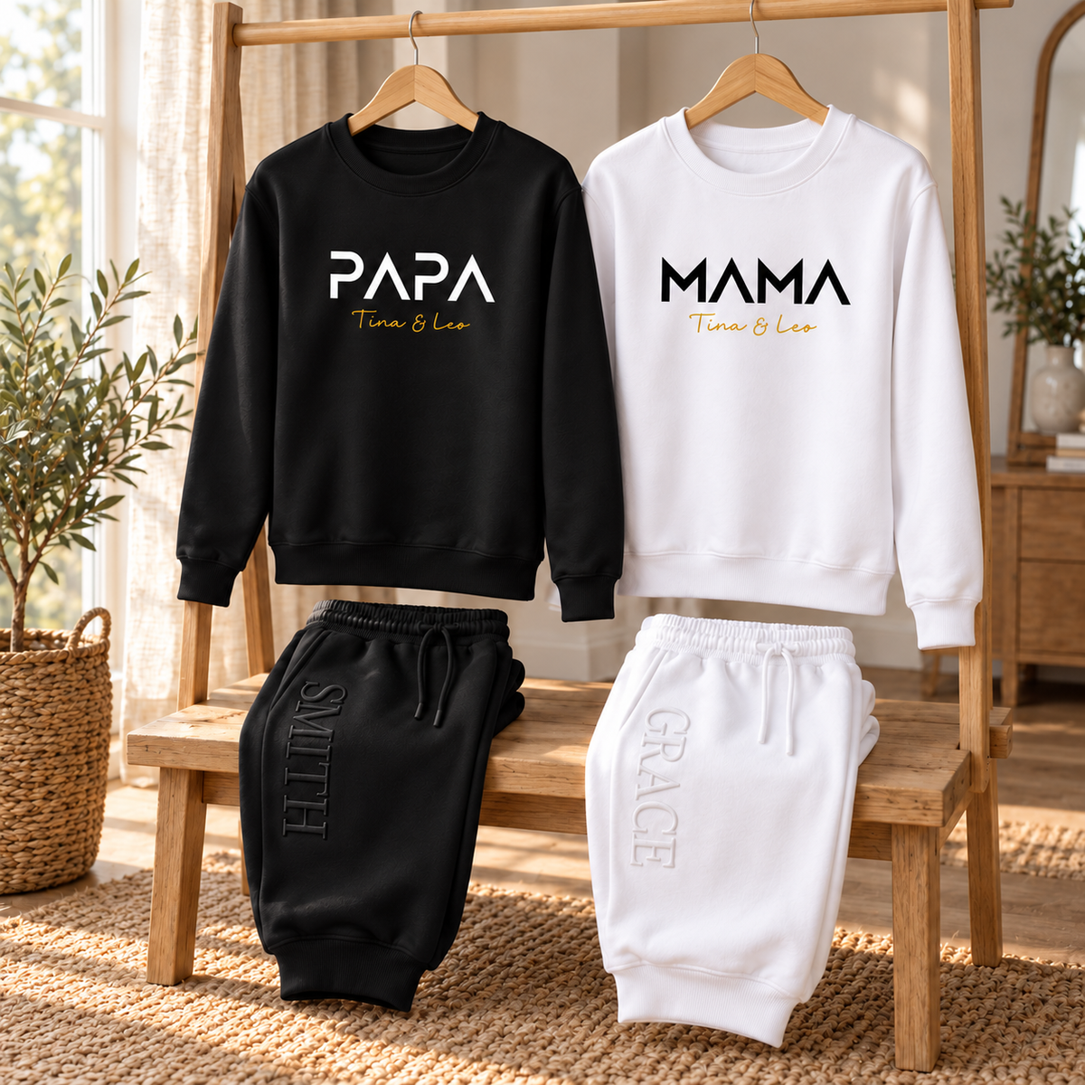 Personalized Mama & Papa Matching Sweatsuits