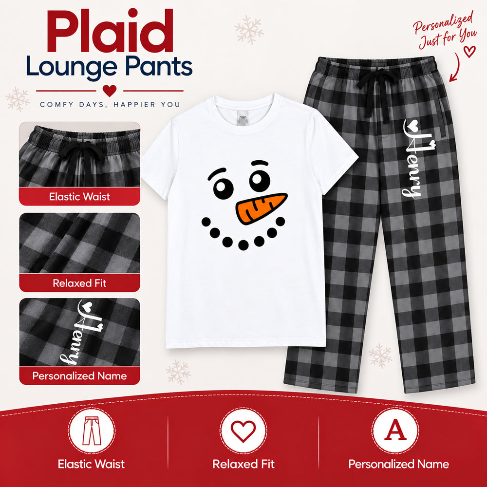 Personalized Snowman Matching Christmas Pajamas
