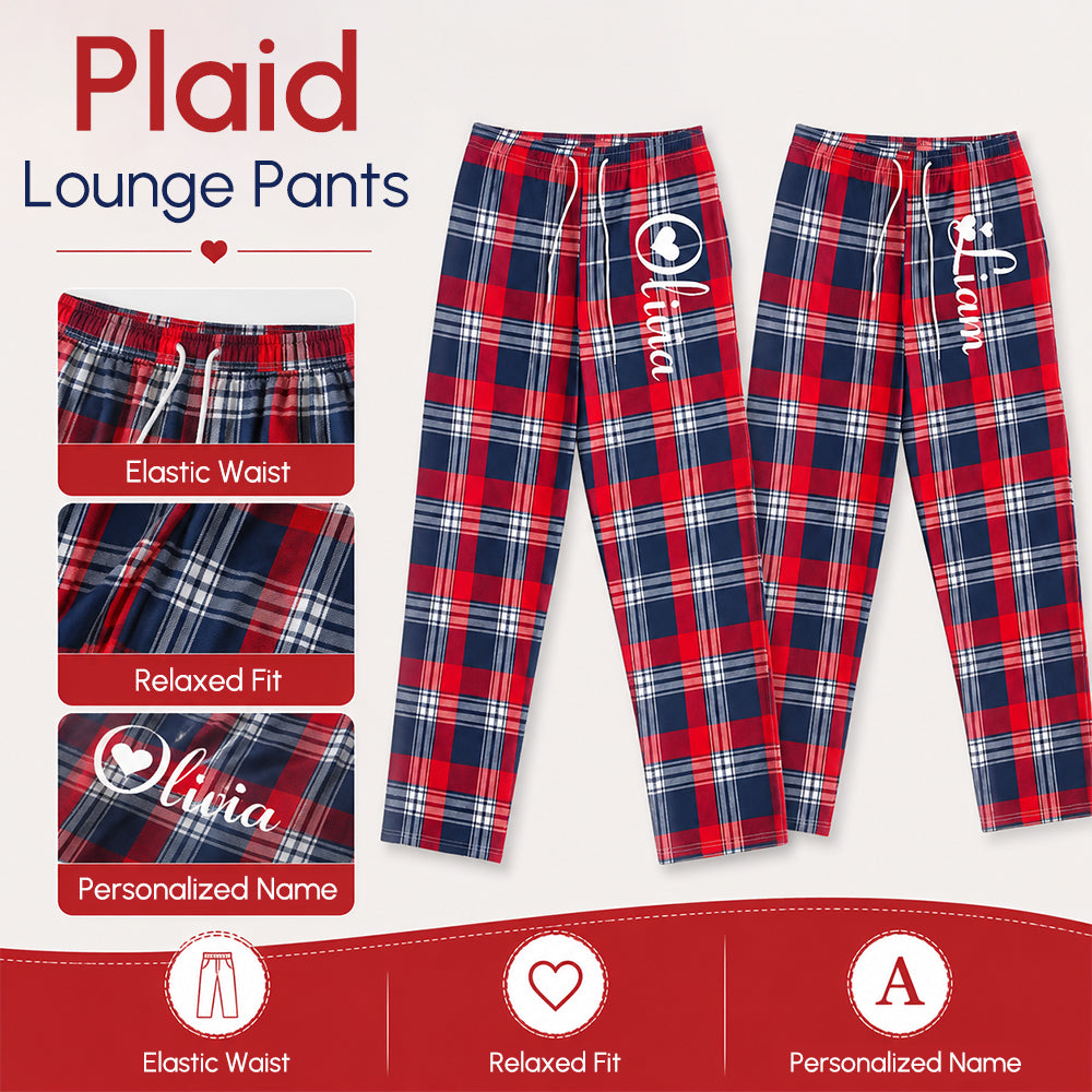 Personalized King & Queen Plaid Matching Pajamas