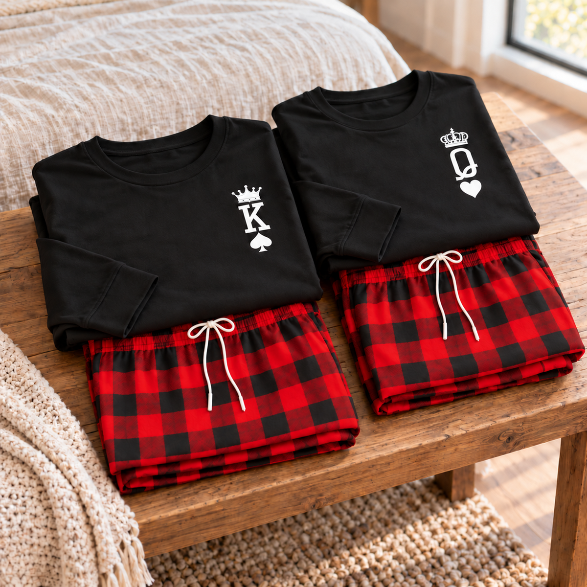 King & Queen Long Sleeve Matching Pajamas