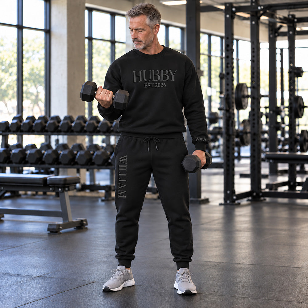 Personalized Wifey & Hubby Matching Sweatsuits