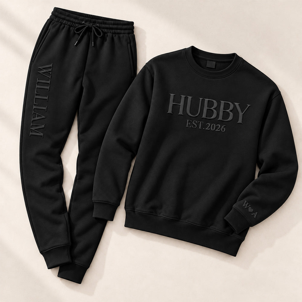 Personalized Wifey & Hubby Matching Sweatsuits